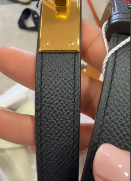 Hermes Kelly belt black with ghw ALC3692