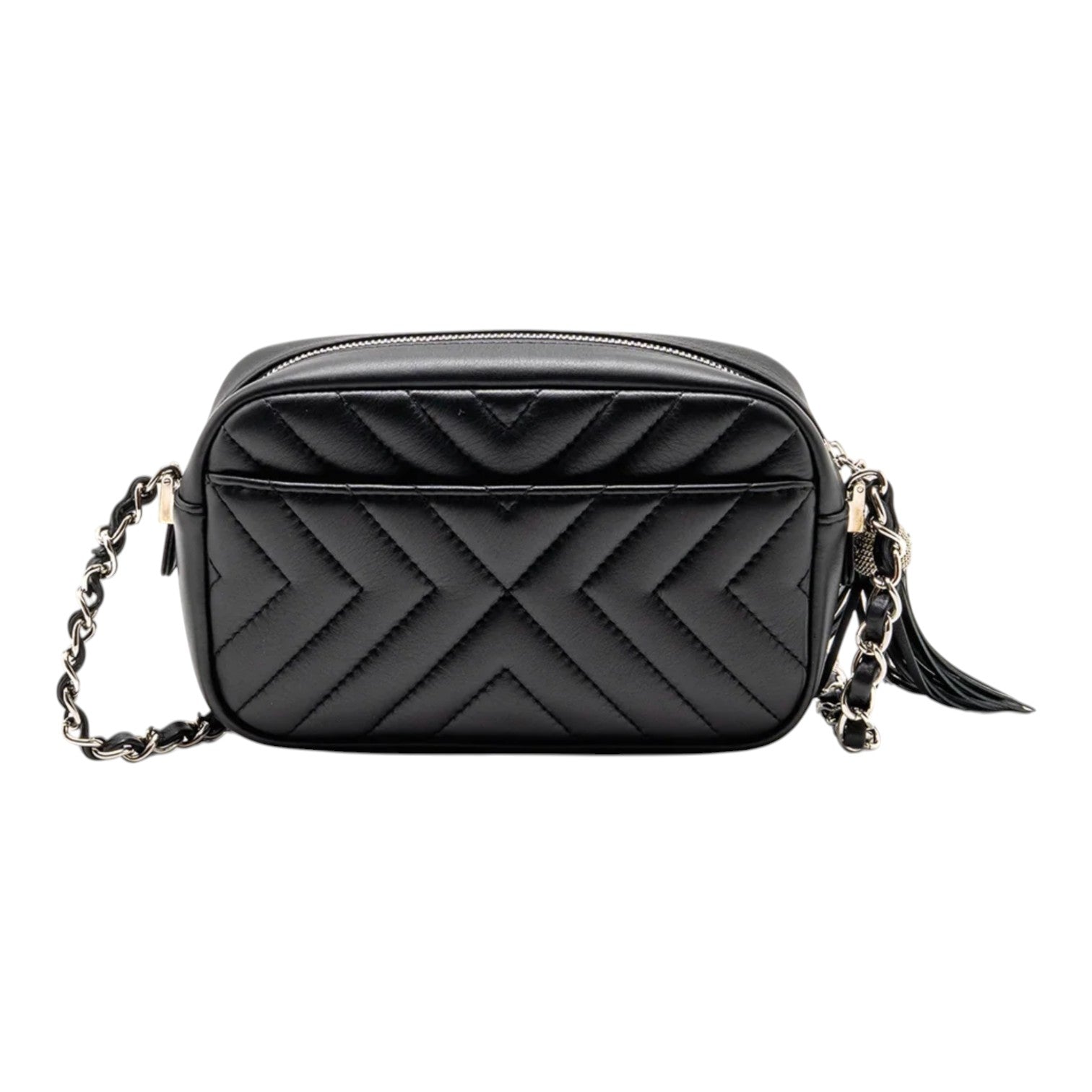 Chanel Diagonal Chevron Camera Bag with Tassle