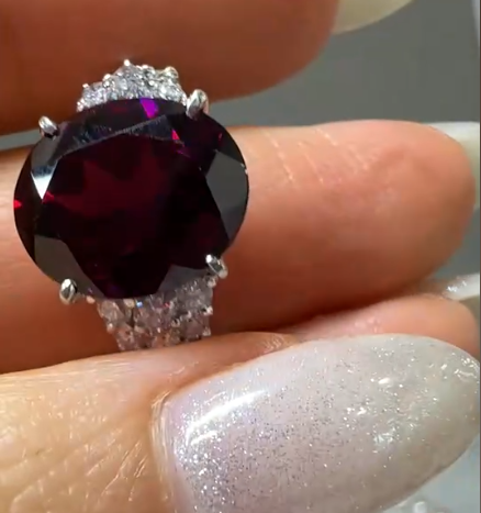 Pt900 Rhodolite Garnet Ring J01262JH6K