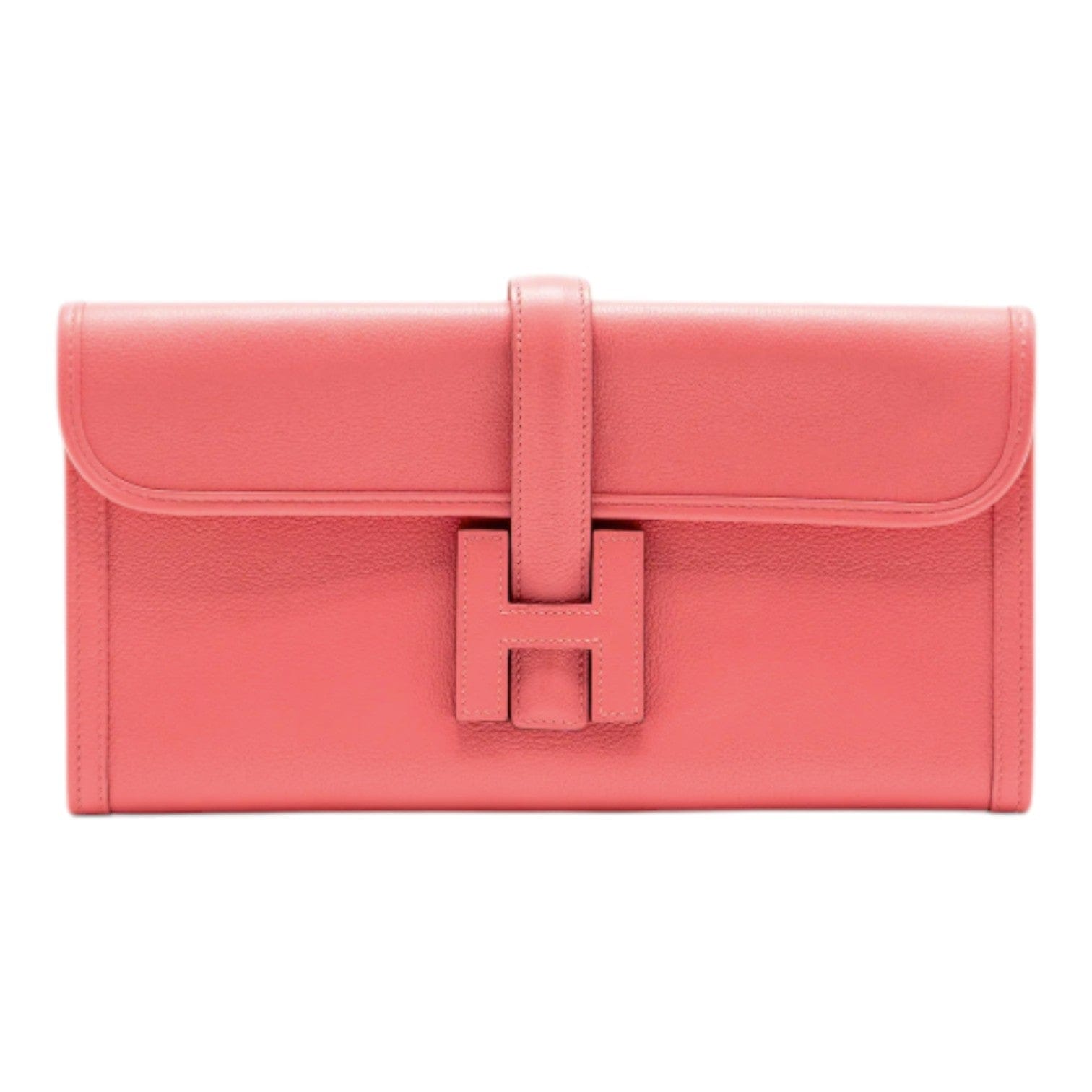 Hermes Jige Elan Clutch Evercolor Rose Azalee