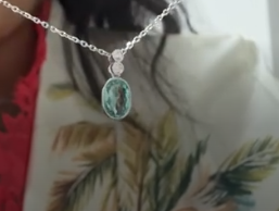 K18 WG PARAIBA 0/766 DIA 0/03 PEDANT NECKLACE 26-7380