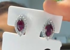 PT950 RUBY 0.378 0.474 DIA 0.15*2 3.2 EARRINGS  53850