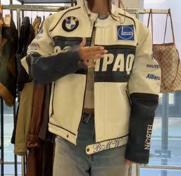 BMW Blue & White Leather Jacket  ANC1728