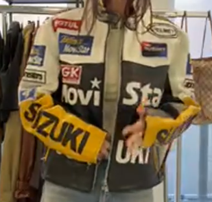 Suzuki Yellow Leather Jacket  ANC1730