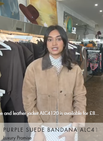 Suede beige and leather jacket ALC4120