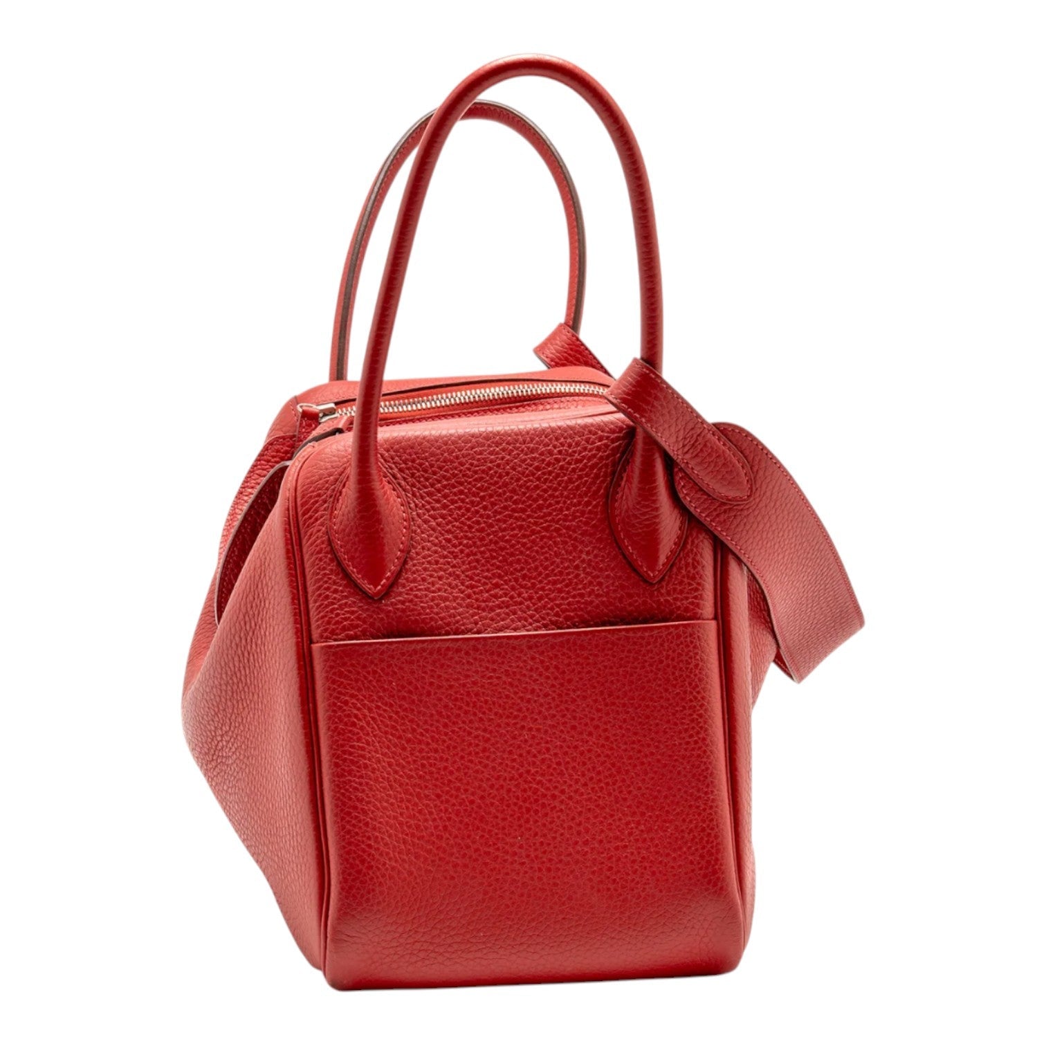 Hermes Lindy 34 Clemence Red SHW Stamp Q Square