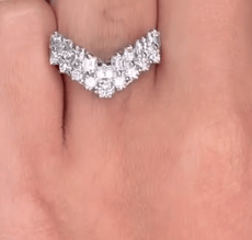 Luxury Promise Diamond V Ring in Pt900 - D1ct AE6843 JJC0287