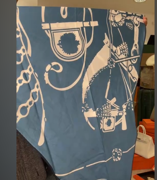 Hermes Blue Triangle scarf ALC4093