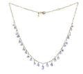 7ct BLUE SAPPHIRE STEP CUT OS (H )NECKLACE C12834