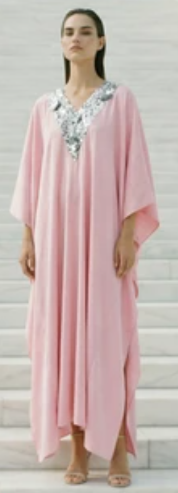HER KAFTAN PINK/SILVER SIZE OS ASC7058