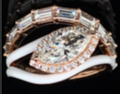 KAMYEN 1.57CT MQ, BUG AND ROUND DIAMOND RING Ring R-AA47K