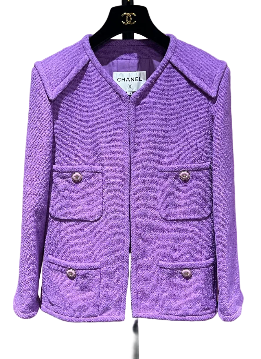 CHANEL PURPLE BLAZER 38 FT102069