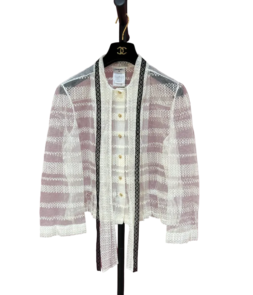 CHANEL 2008 SEE THROUGH SHIRT 44 FT102058