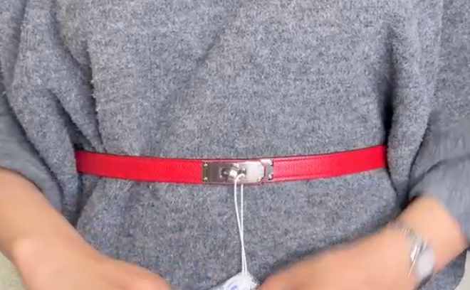 Hermes red Kelly belt ALC4069