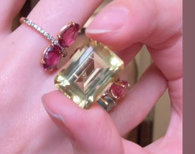 11.85ct Lemon Amethyst Emerald DXBCD1833