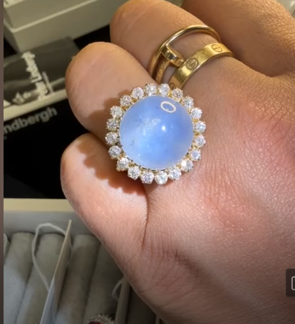 Cabochon Sapphire & Diamond Ring WA90597