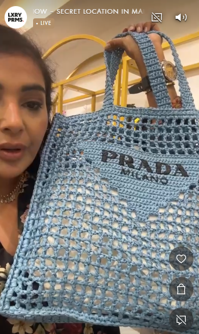 Prada Raffia Tote Blue SYC1690