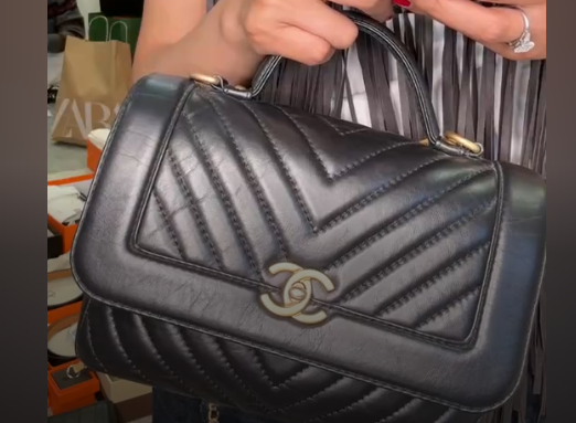 Chanel top bangle chevron bag ALC4198