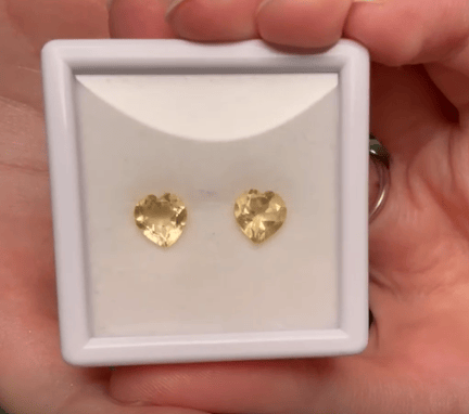 Luxury Promise 2.35ct Citrine Heart PAIR DXBCS5140