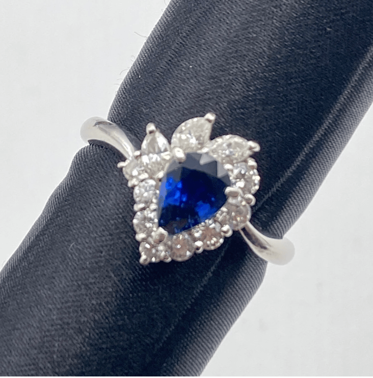 Luxury Promise Pt900 Sapphire Ring S1.03 D0.67 5.9g US 7 53055