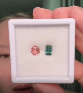 Luxury Promise 1.61ct Tourmaline Set 2pcs: Lagoon & Pink DXBCS5376