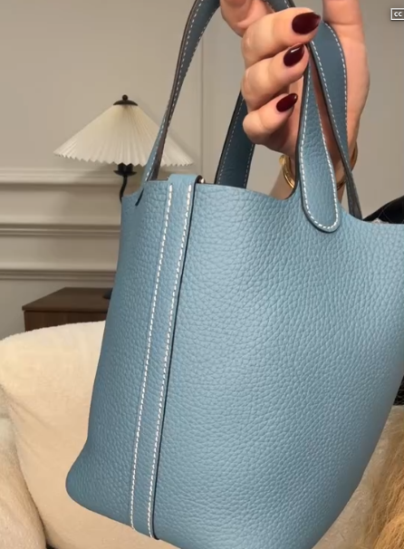 Hermes  Picotin 18 blue Jean GHW K TC ALTC0681