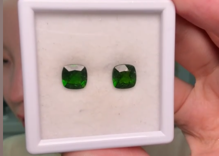 3.02ct Siberian Chrome Diopside Cushion PAIR DXBCS5220