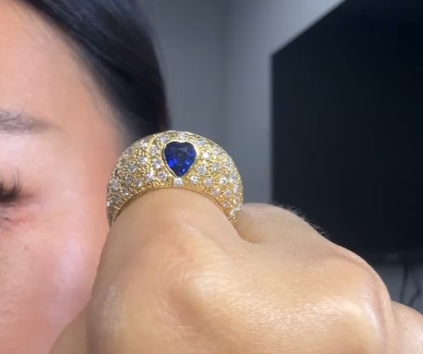 1.76ct sapphire 7.5 gold, 0.6 cr diamond 1J052992VFP