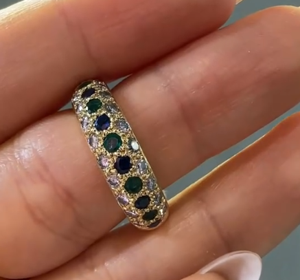 18k YG 0.3ct sapphire 0.3ct emerald 1J0529JYYB4
