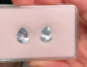 4.22ct Aquamarine Pear PAIR DXBCD1788