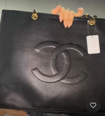 CHANEL Coco Mark Chain Tote Caviar Black G B0527LEKRY