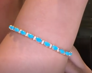 Bracelet in 18K YG - Turquoise + D0.45 1014466 JJC2273