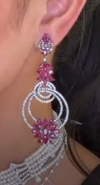 Earring in 18K WG - Ruby 12.30 + D3.86 352655 JJC2696