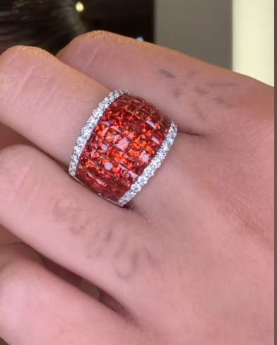 Ring in 18K WG - Orange Sapphire 4.60 + D0.65 844511 JJC2051