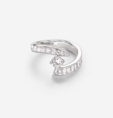 Messika Bucherer Size 53 18K White Gold Diamond Inner Fire Ring ALTC0942