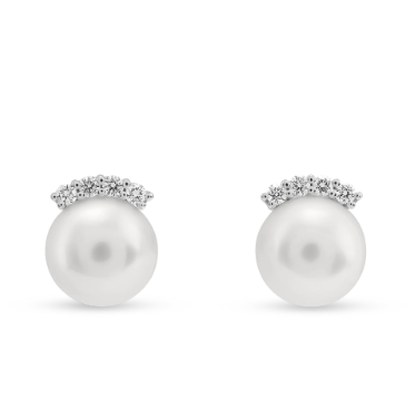 Bucherer One Size 18K White Gold Cumingii Pearls Diamond Classics Ear Pin ALTC0950