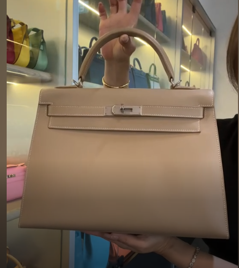 Hermes Sellier Kelly 32 Argile Guilloche PHW #G SYCYF1106