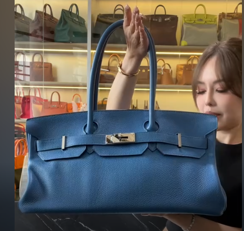Hermes Shoulder Birkin 42 Mykonos PHW #O SYCYF2205