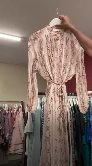 Zimmermann Snakeprint Button-up dress Blush S