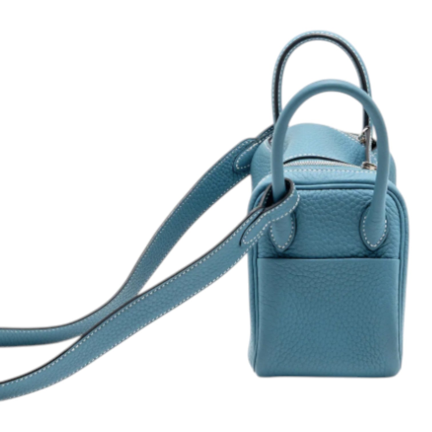Hermes Mini Lindy Clemence New Blue Jean SHW