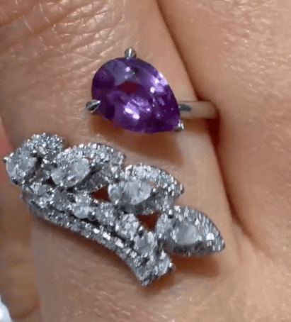 K18 Diamond and Unheated Sapphire Ring JQT61352B134