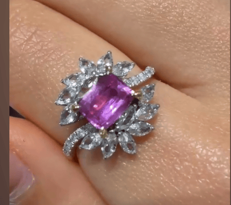 K18 Diamond Unheated Pink Sapphire Ring JQT61302A930