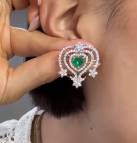 Pt900 1 ct Emerald Earrings 1J0706RGVT6