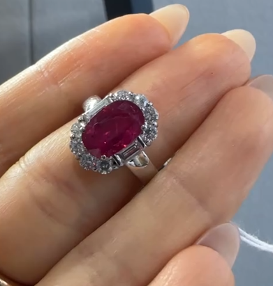 Pt900 2.62ct Ruby Ring J0630JGLUU