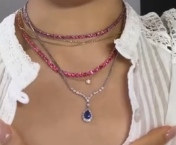 K18/K14WG 1.66ct Sapphire Necklace J07018FNJT