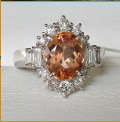 Pt900 Imperial Topaz Ring T 3.525 D 0.88 Sz 5.75 8.6 g RLPR66
