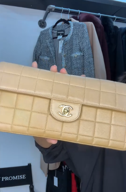 Chanel Beige East West Chocolate Bar with GHW ALL1171