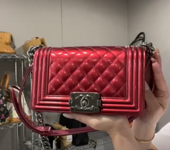CHANEL Patent Leather Purple SV Boy Chanel 20 B0601EW58X