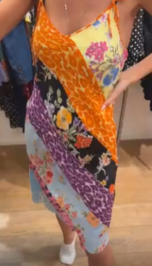 Moschino Multi Pattern Flowy Dress 40 AGC3714