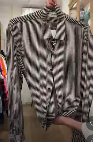 YVES SAINT LAURENT Blach & White stripe shirt AGC3794